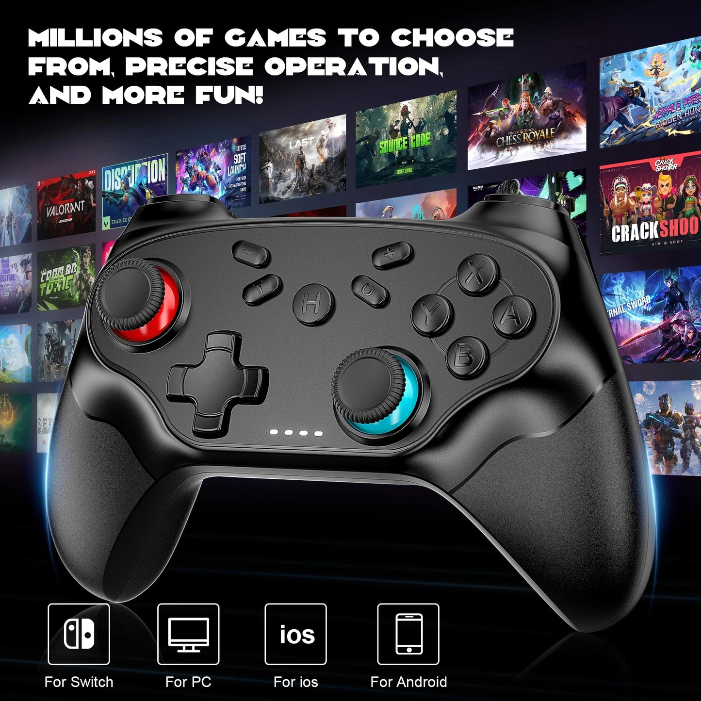 Gamepads For Switch/Ios/Android Bluetooth Wireless Controller Turbo Game Controller Vibration Control Console Remote Accessories