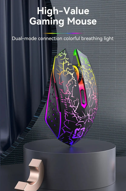 Bluetooth 5.2 Mouse RGB 2.4G Wireless Mouse Dual-Mode Gaming Mouse 6 Buttons Silent Mouse For MacBook Tablet Laptops Computer