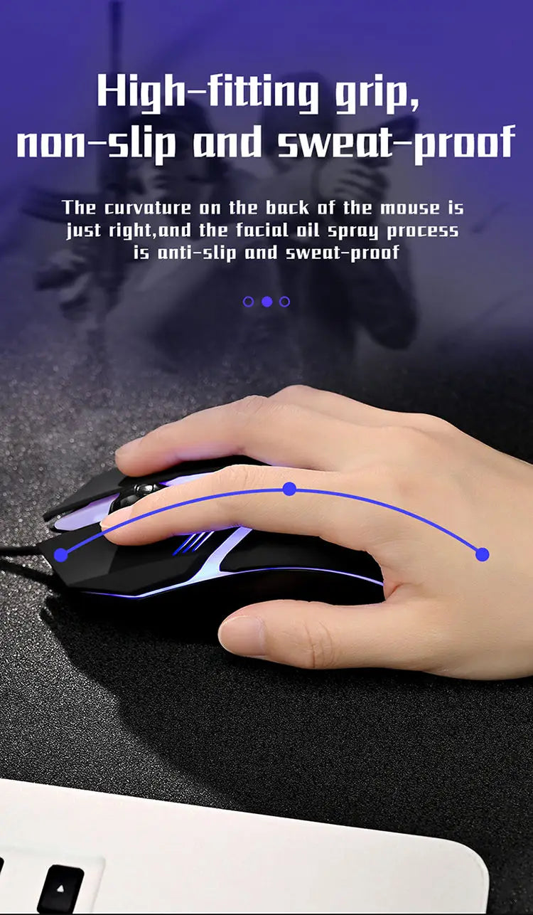 2025 Latest High-Quality Ergonomic Gaming Mouse for Desktop and Laptop Computers,4-Button USB RGB Backlit Mouse