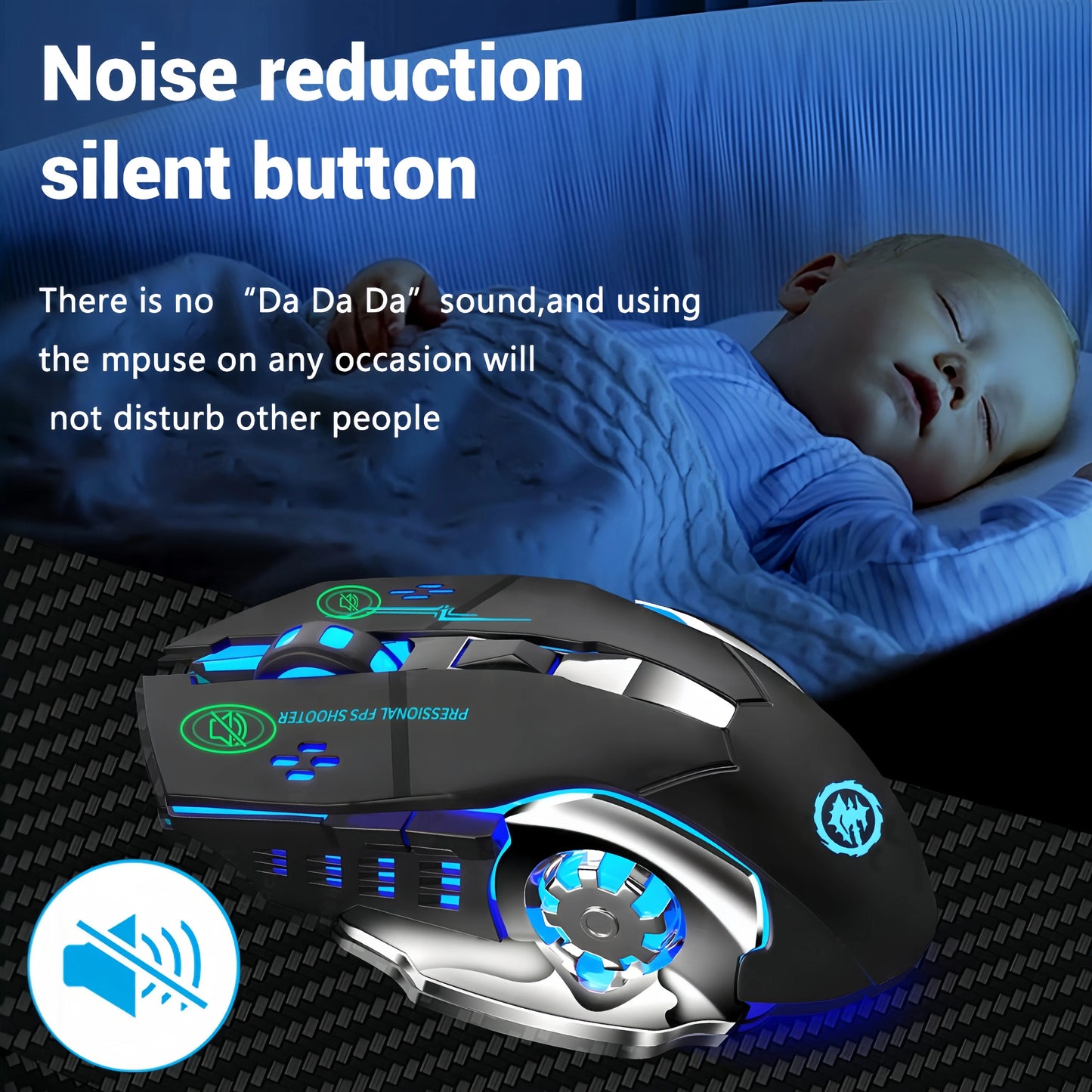 RGB Dual-Mode Bluetooth 5.2 Mouse 2.4G Wireless Mouse Gaming Mouse Rechargeable Silent Mouse 3600 DPI Mouse Mice for Laptop