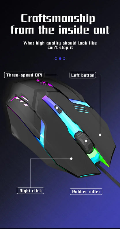 2025 Latest High-Quality Ergonomic Gaming Mouse for Desktop and Laptop Computers,4-Button USB RGB Backlit Mouse